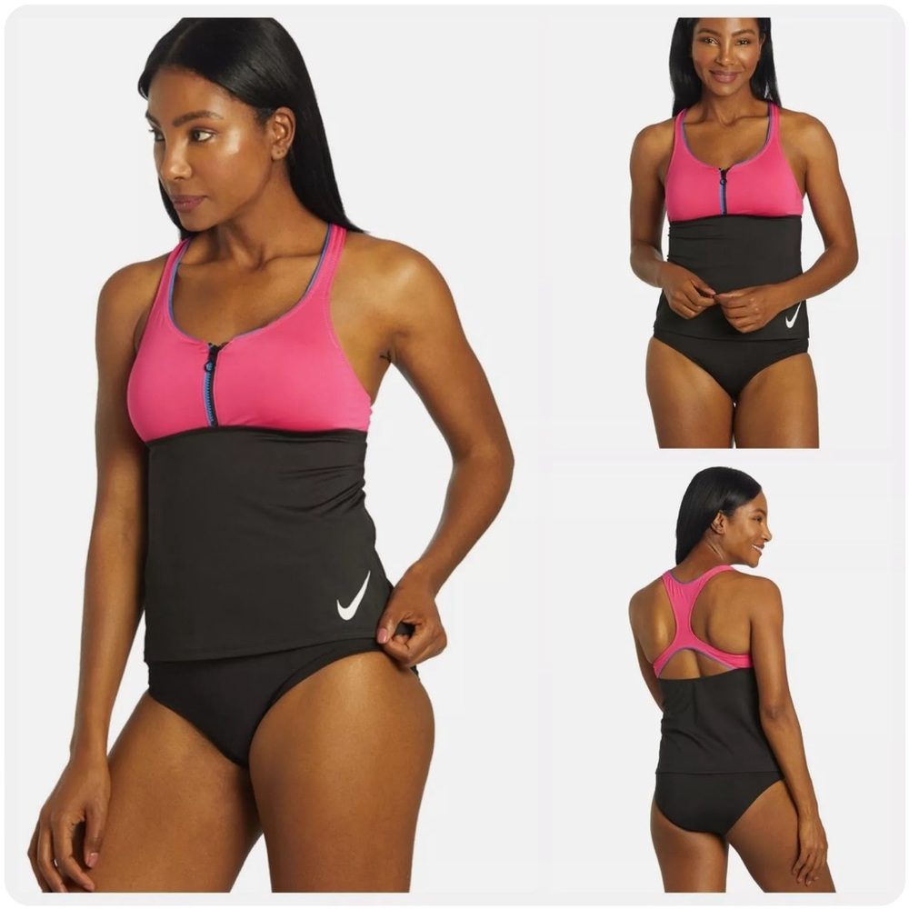 ✔️NWT✔️ NIKE Colorblock Racerback Tankini Swimsuit